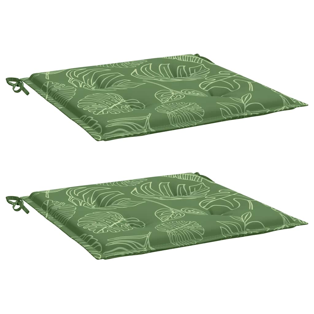 VIDAXL -Stuhlkissen 2 PCs Blattmuster 50x50x3 cm Stoff