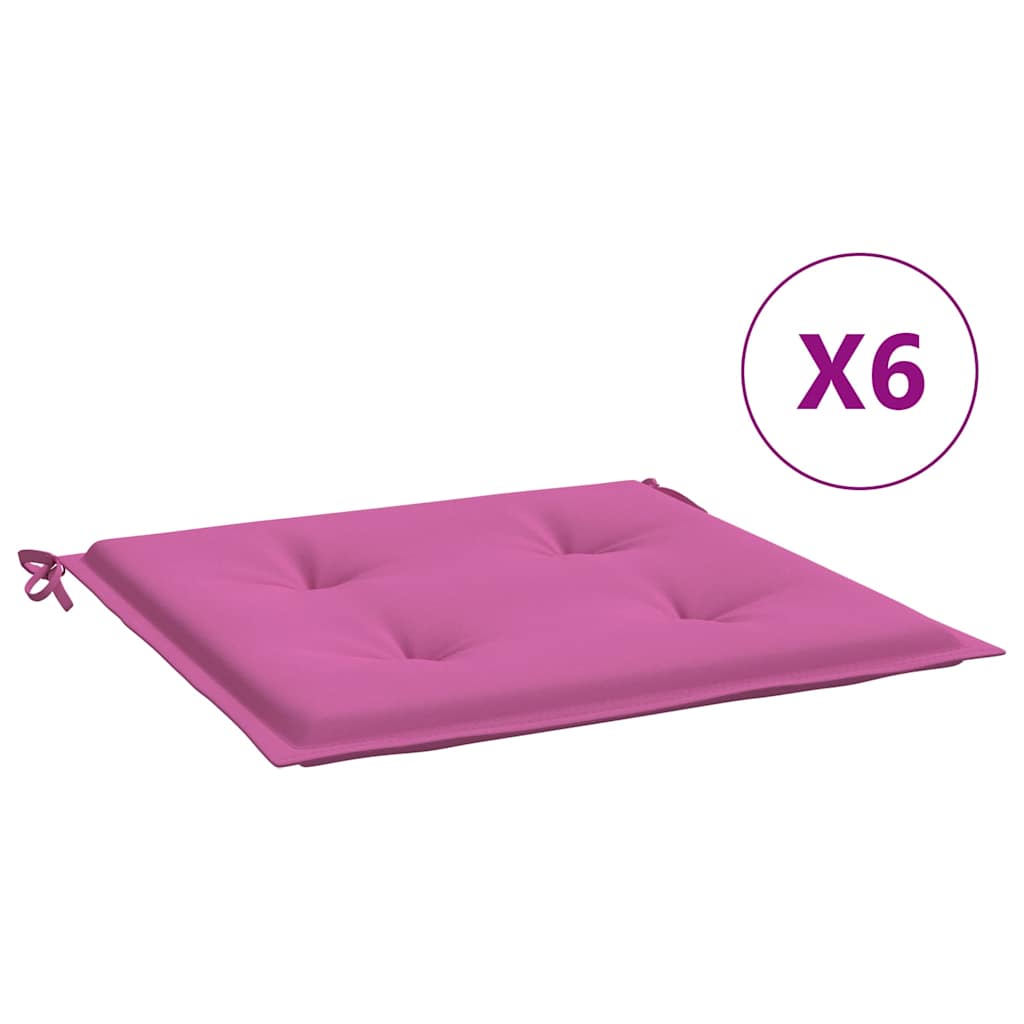 Vidaxl Gartenstuhl Kissen 6 ST 50 x 50 x 3 cm Stoff rosa