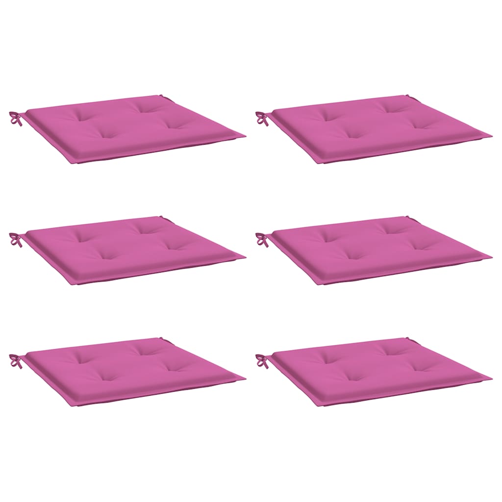 Vidaxl Gartenstuhl Kissen 6 ST 50 x 50 x 3 cm Stoff rosa