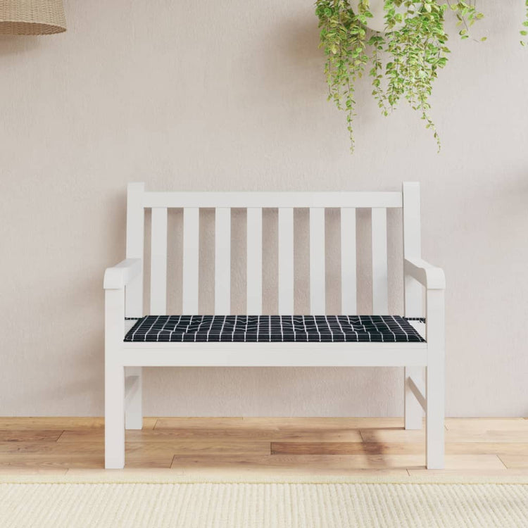 Vidaxl Gartenbank Kissen Fenstermuster 100x50x3 cm Oxford Stoff schwarz