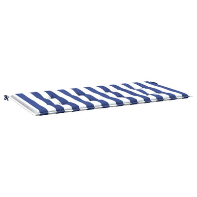 Vidaxl Gartenbank Kissen gestreift 120 x 50 x 3 cm Oxford Stoff weiß und blau