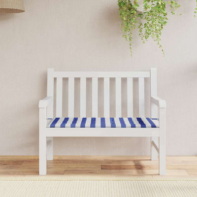 Vidaxl Gartenbank Kissen gestreift 120 x 50 x 3 cm Oxford Stoff weiß und blau