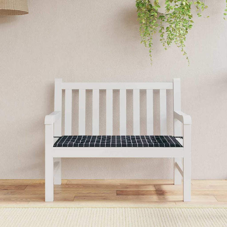 Vidaxl Gartenbank Kissen Checker Muster 120x50x3 cm Oxford Stoff schwarz