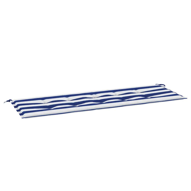 Vidaxl Gartenbank Kissen gestreift 150 x 50 x 3 cm Oxford Stoff weiß und blau