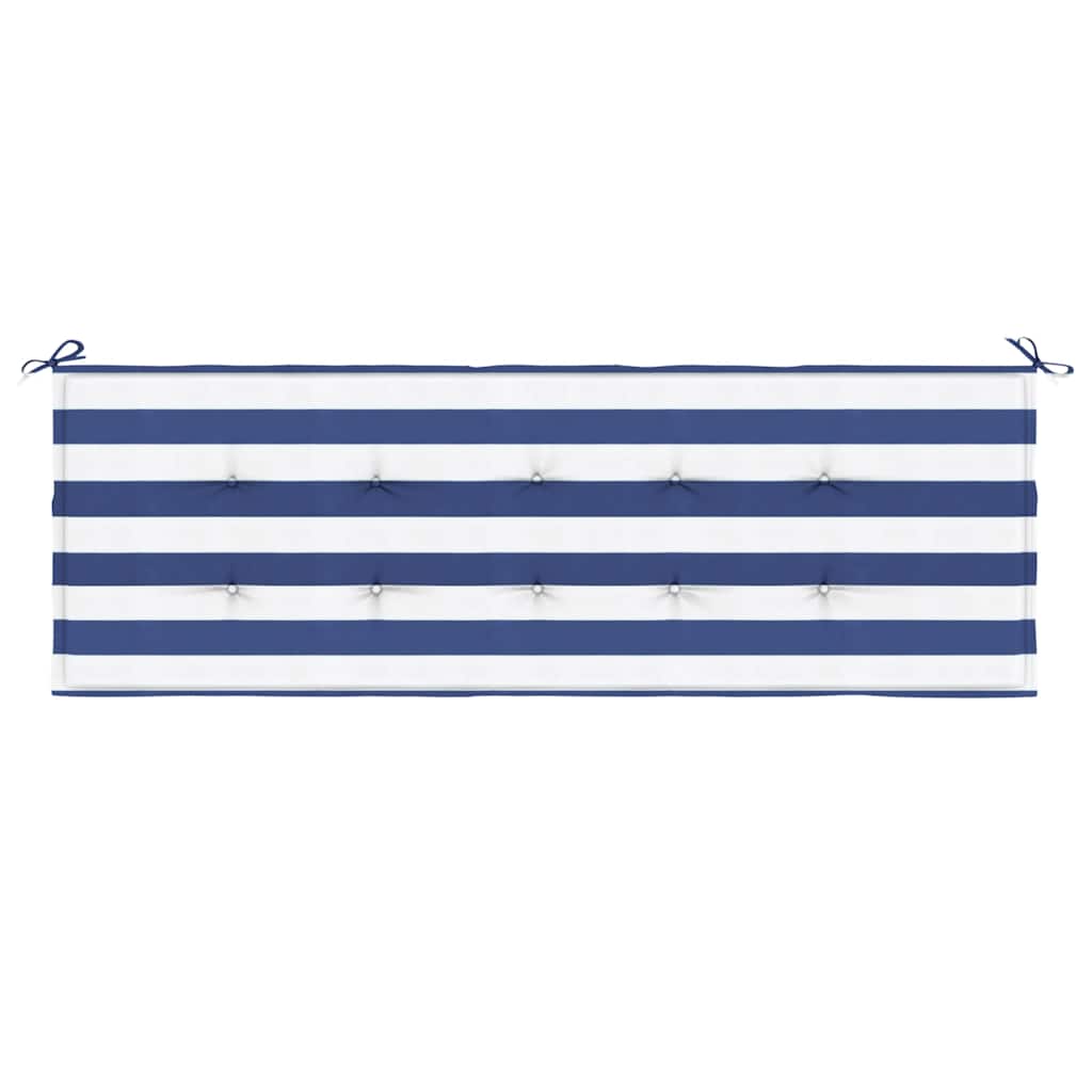 Vidaxl Gartenbank Kissen gestreift 150 x 50 x 3 cm Oxford Stoff weiß und blau