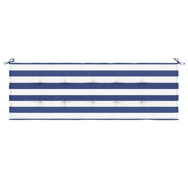 Vidaxl Gartenbank Kissen gestreift 150 x 50 x 3 cm Oxford Stoff weiß und blau