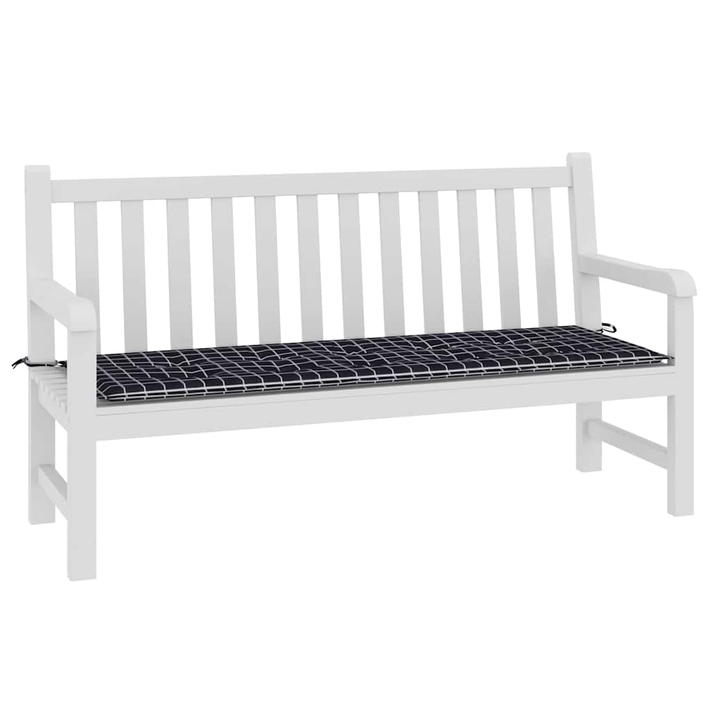 Vidaxl Gartenbank Kissen Diamantmuster 150x50x3 cm Oxford Stoff schwarz
