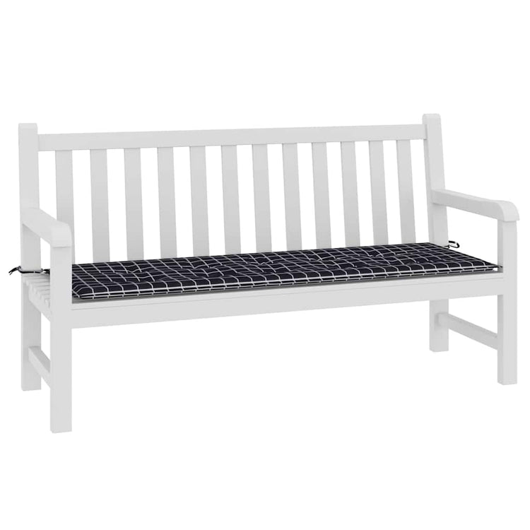 Vidaxl Gartenbank Kissen Diamantmuster 150x50x3 cm Oxford Stoff schwarz
