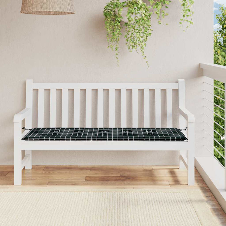 Vidaxl Gartenbank Kissen Diamantmuster 150x50x3 cm Oxford Stoff schwarz