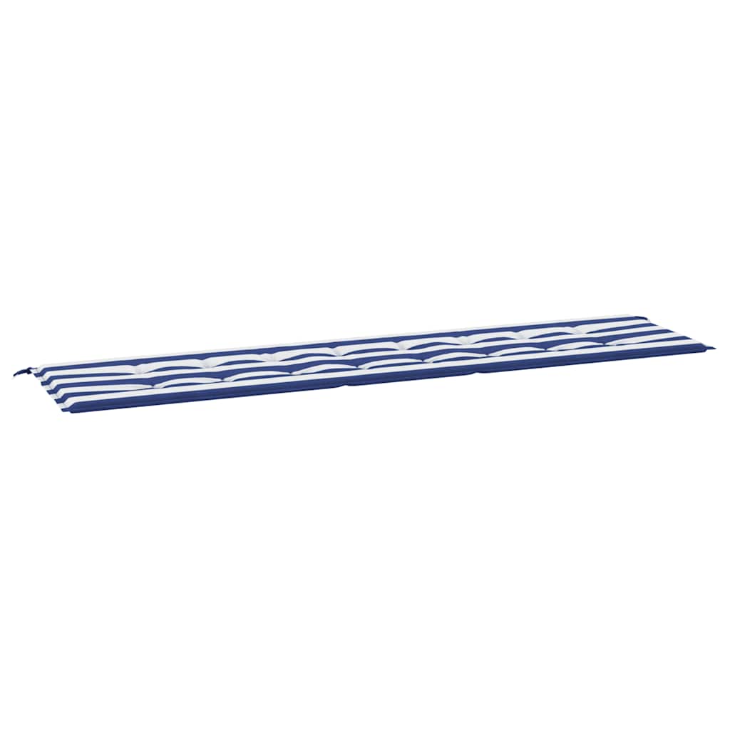 Vidaxl Gartenbank Kissen gestreift 200x50x3 cm Stoff weiß und blau
