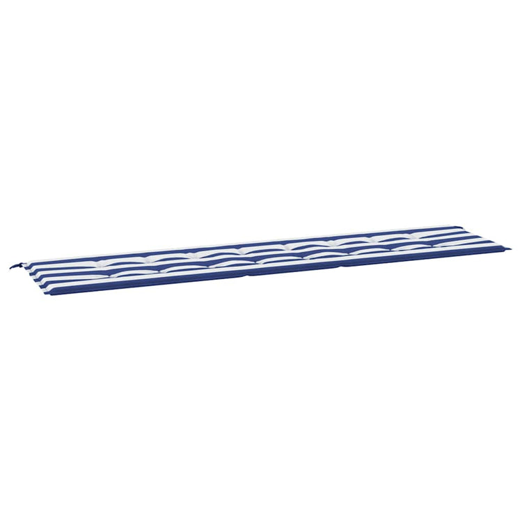 Vidaxl Gartenbank Kissen gestreift 200x50x3 cm Stoff weiß und blau