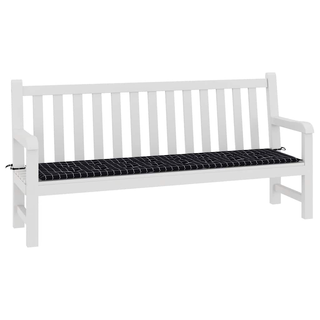 Vidaxl Gartenbank Kissen Diamantmuster 150x50x3 cm Stoff schwarz