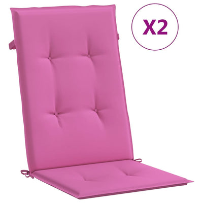 Vidaxl Gartenstuhl Kissen hohe Rückenlehne 2 ST 120x50x3 cm Stoff rosa