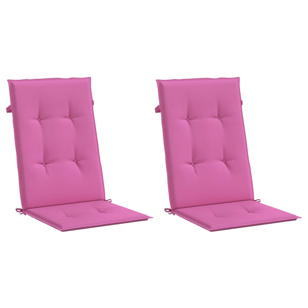 Vidaxl Gartenstuhl Kissen hohe Rückenlehne 2 ST 120x50x3 cm Stoff rosa