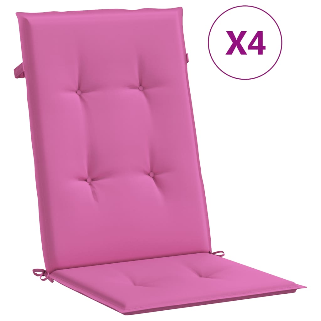 Vidaxl -Stuhlkissen 4 Staubrosa gestaut Rosa