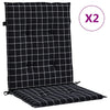 Vidaxl Stuhlkissen 2 Stcs Low -Rücken -Fenstermuster Stoff schwarz