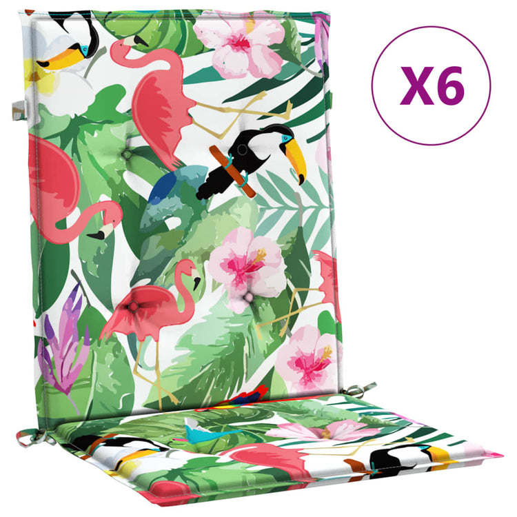 VIDAXL -Stuhlkissen 6 Stcs Low Back Stoff Multi -Colored