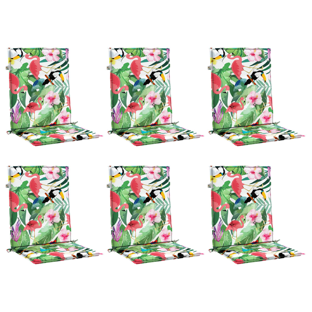 VIDAXL -Stuhlkissen 6 Stcs Low Back Stoff Multi -Colored