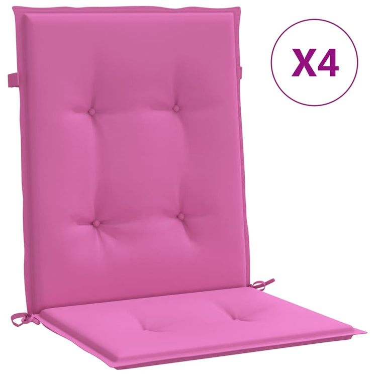 Vidaxl -Stuhlkissen 4 Stcs Low Rücken Staubrosa