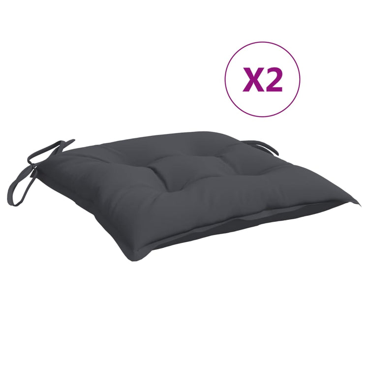 Vidaxx Stuhlkissen 2 Stück 40x40x7 cm Oxford-Stoff anthrazit