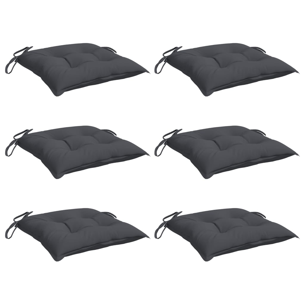 VIDAXL -Stuhlkissen 6 PCs 40x40x7 cm Oxford Stoffanthrazit -gelöscht