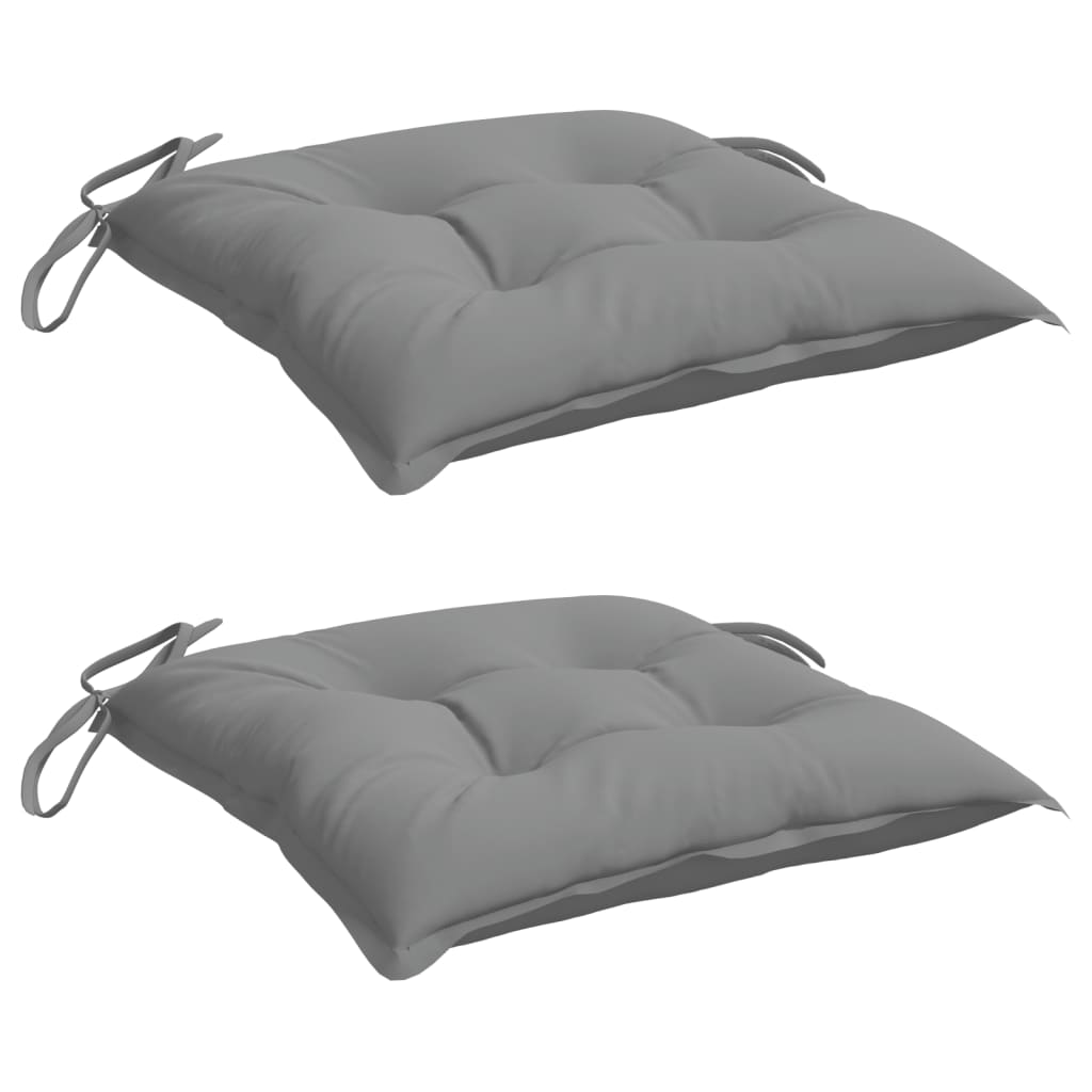 VidaXL Stuhlkissen 2 Stück 40x40x7 cm Oxford-Stoff grau