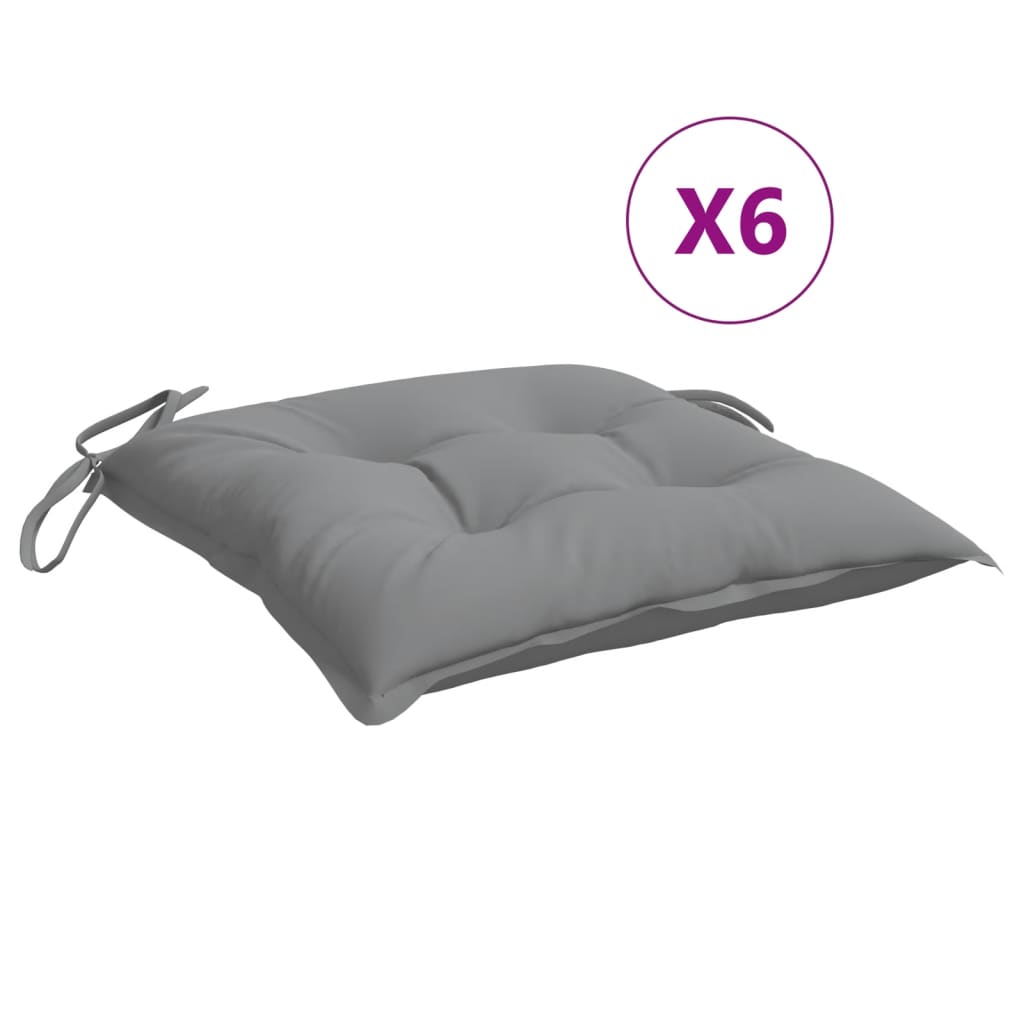 VIDAXL STUHR Kissen 6 Stcs 40x40x7 cm Oxford Stoff grau