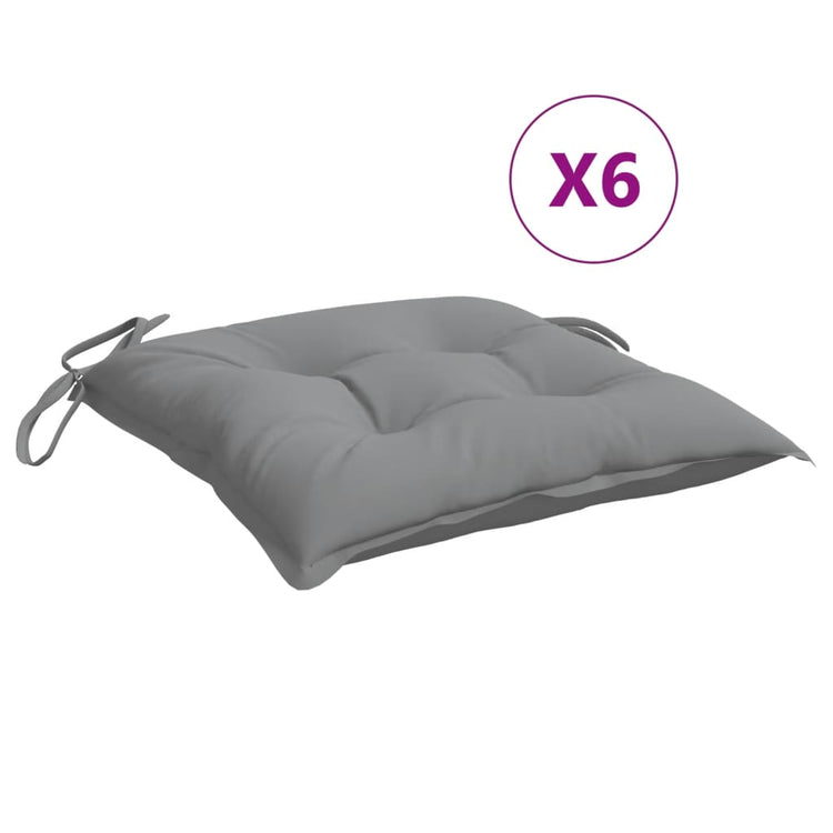 VIDAXL STUHR Kissen 6 Stcs 40x40x7 cm Oxford Stoff grau