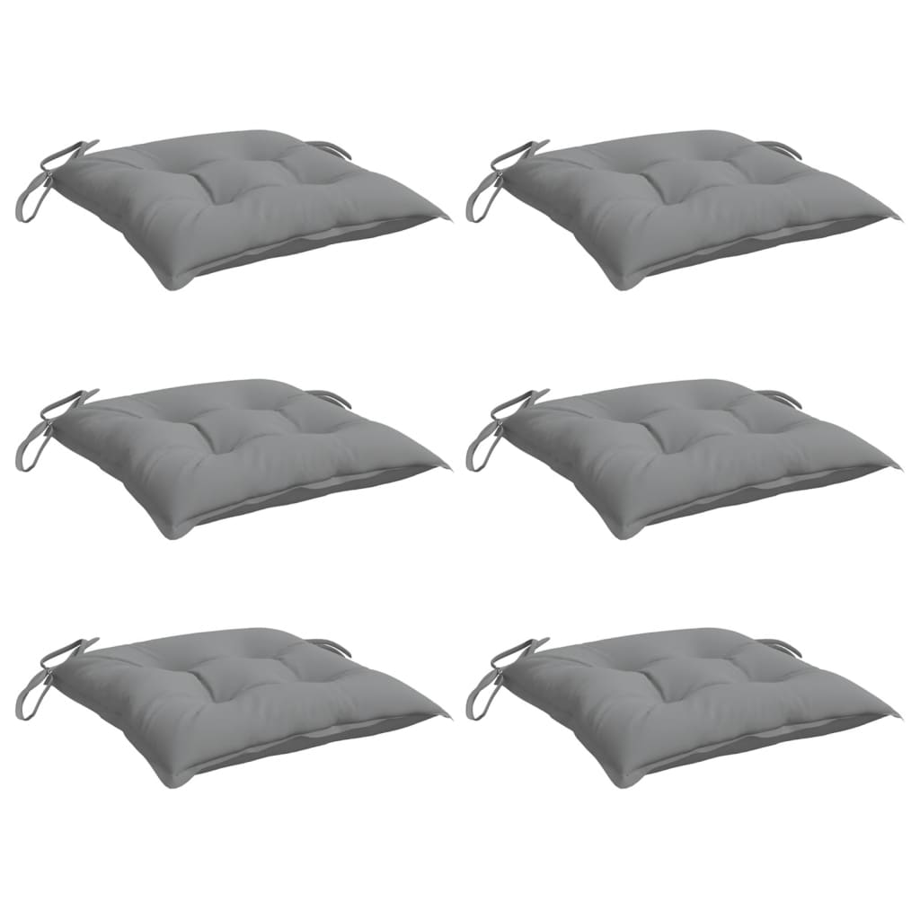 VIDAXL STUHR Kissen 6 Stcs 40x40x7 cm Oxford Stoff grau