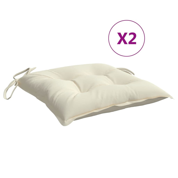 Vidaxx Stuhlkissen 2 Stück 40x40x7 cm Stoff cremeweiß