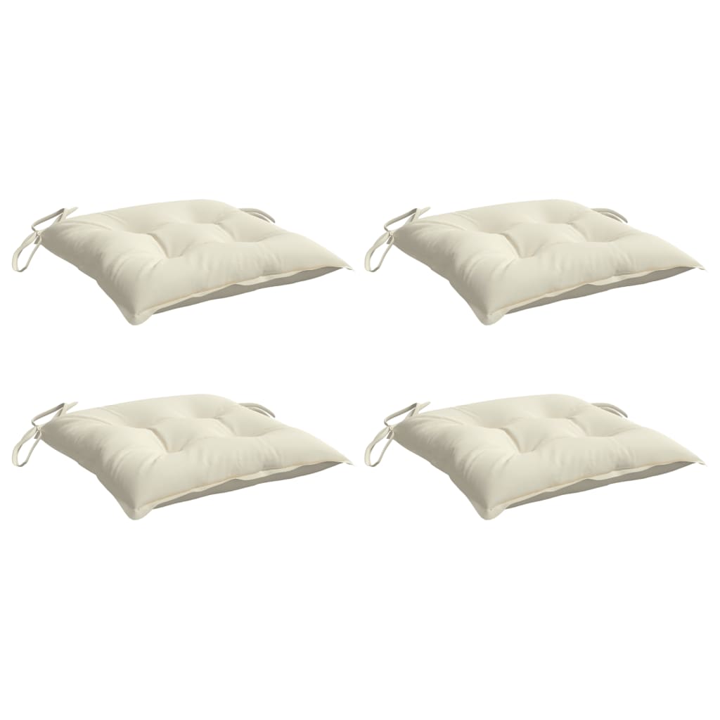 Vidaxx Stuhlkissen 4 Stück 40x40x7 cm Oxford-Stoff cremeweiß
