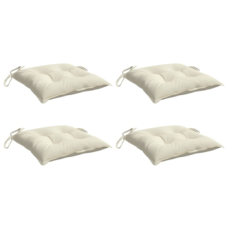 Vidaxx Stuhlkissen 4 Stück 40x40x7 cm Oxford-Stoff cremeweiß
