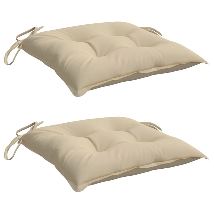 VIDAXL -Stuhlkissen 2 PCs 40x40x7 cm Oxford Stoff Beige
