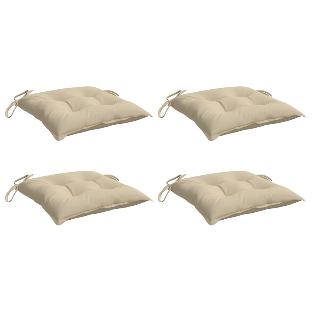 Vidaxl Stuhlkissen 4 ST 40x40x7 cm Oxford Stoff Beige