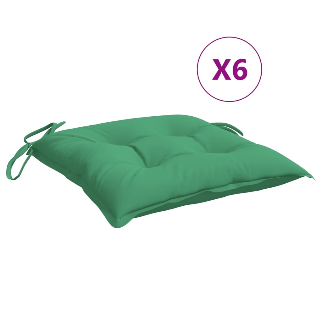 VIDAXL STUHR Kissen 6 Stcs 40x40x7 cm Oxford Fabric Green