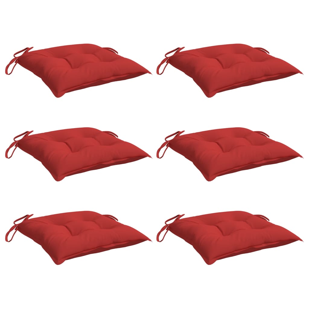 VIDAXL STUHR Kissen 6 Stcs 40x40x7 cm Oxford Stoff rot
