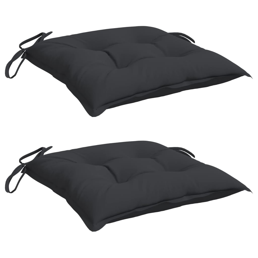 VIDAXL STUHR Kissen 2 PCs 40x40x7 cm Oxford Stoff schwarz