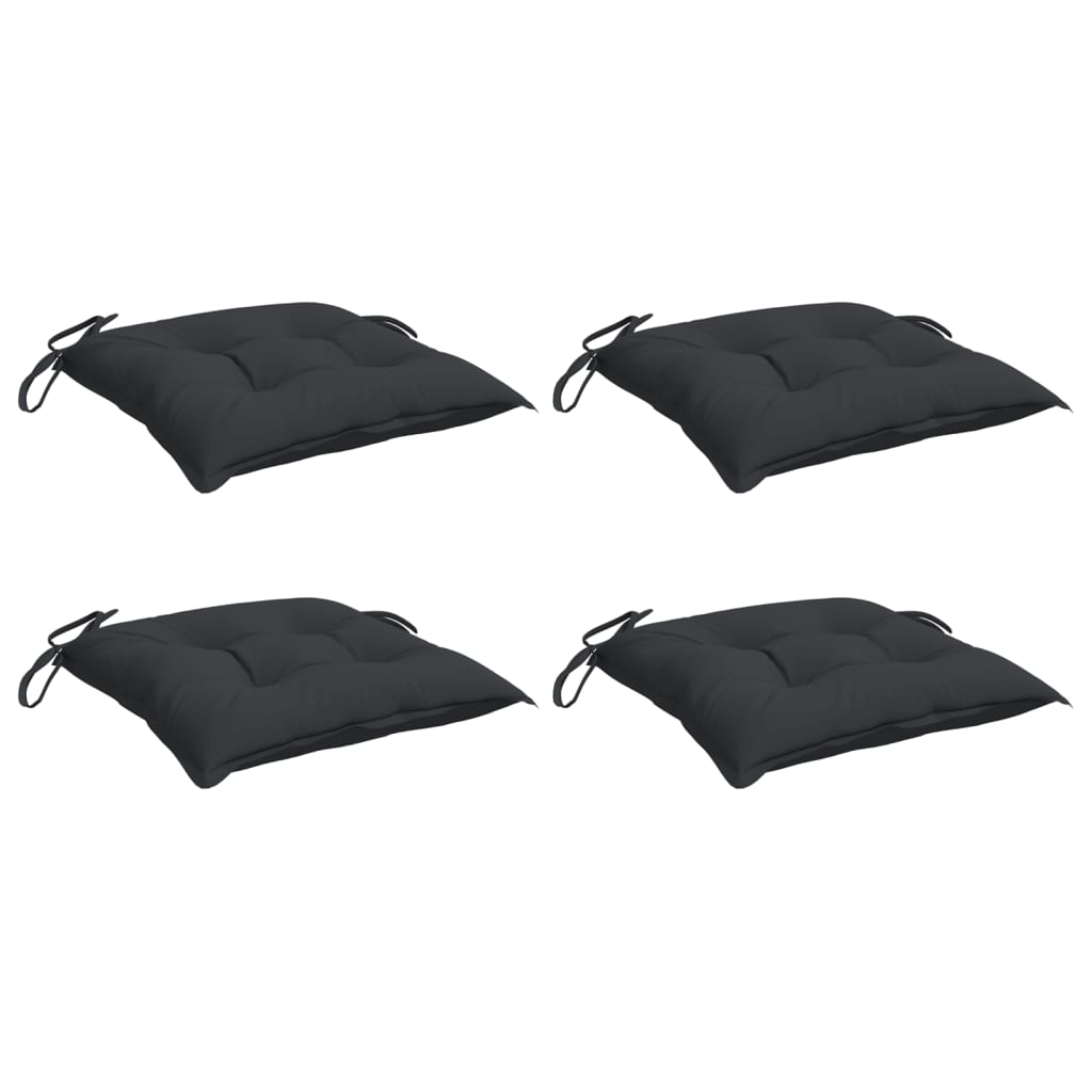 VIDAXL STUHR Kissen 4 Stcs 40x40x7 cm Oxford Stoff schwarz