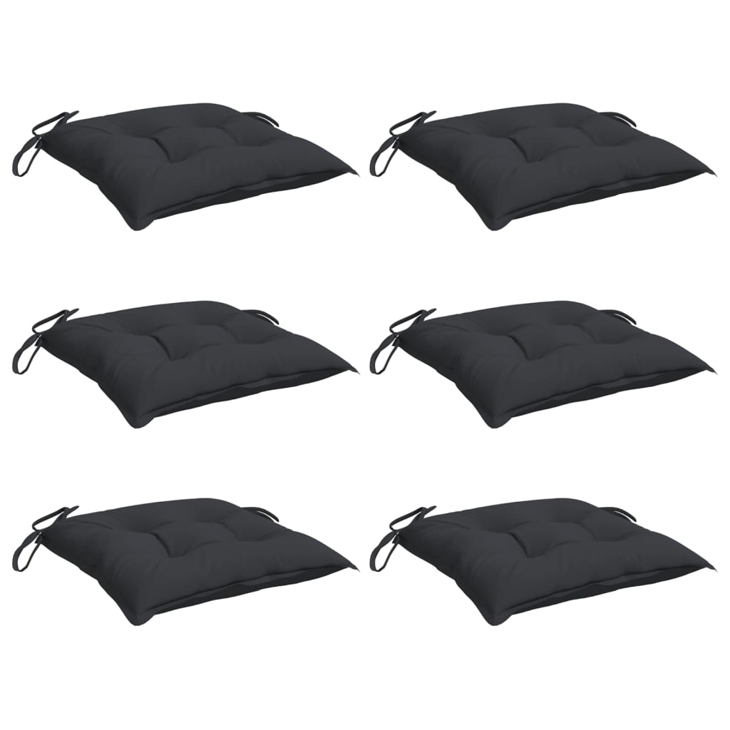 VIDAXL STUHR Kissen 6 Stcs 40x40x7 cm Oxford Stoff schwarz