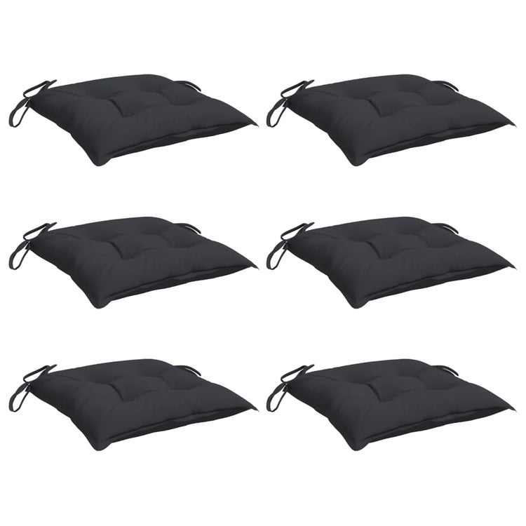 VIDAXL STUHR Kissen 6 Stcs 40x40x7 cm Oxford Stoff schwarz
