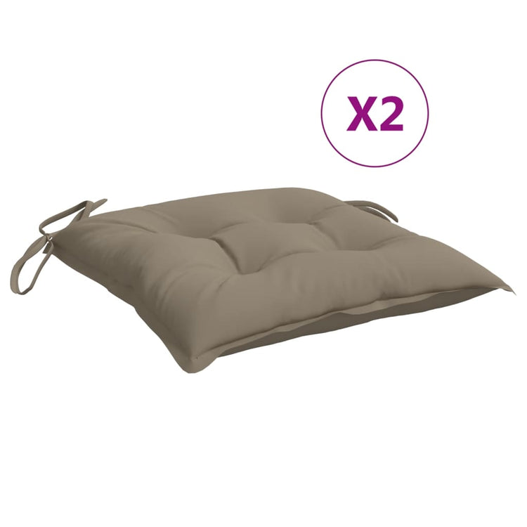 VidaXL Stuhlkissen 2 Stück 40x40x7 cm Oxford-Stoff Taupe