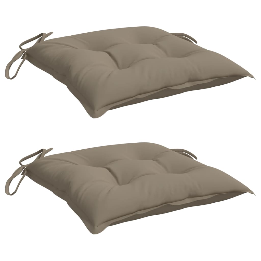 VidaXL Stuhlkissen 2 Stück 40x40x7 cm Oxford-Stoff Taupe