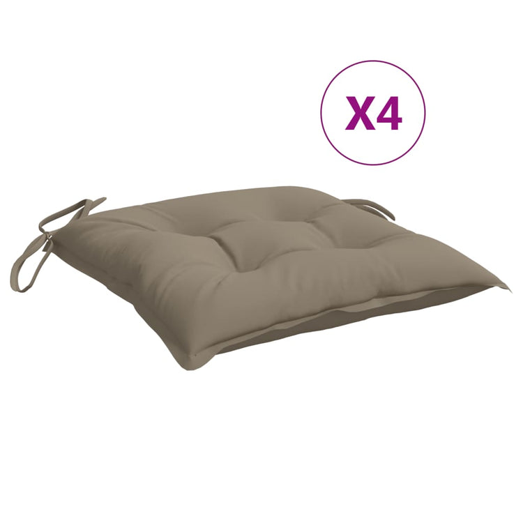 VidaXL Stuhlkissen 4 Stück 40x40x7 cm Oxford-Stoff Taupe