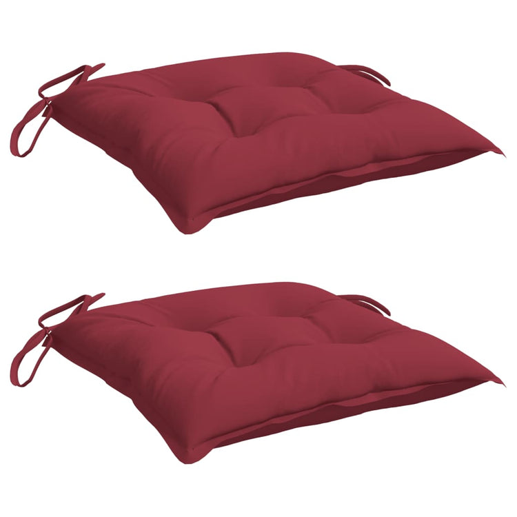 Vidaxl Stuhlkissen 2 PCs 40x40x7 cm Oxford Stoff Wein rot