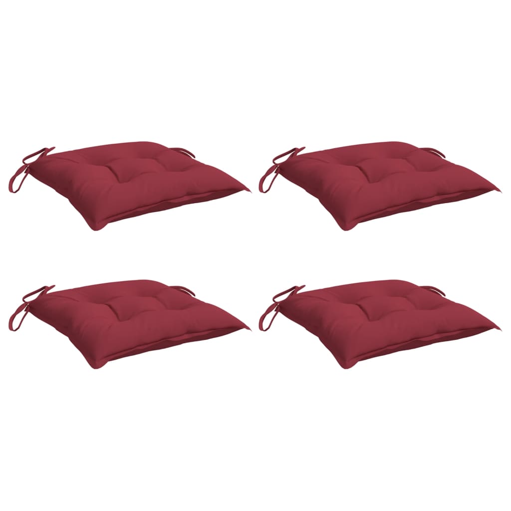 VIDAXL STUHR Kissen 4 Stcs 40x40x7 cm Oxford Stoff Wein rot