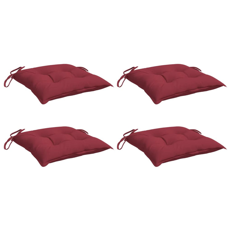 VIDAXL STUHR Kissen 4 Stcs 40x40x7 cm Oxford Stoff Wein rot