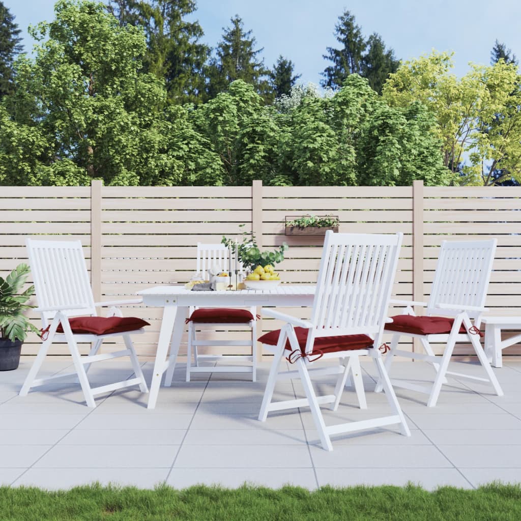 VIDAXL STUHR Kissen 4 Stcs 40x40x7 cm Oxford Stoff Wein rot