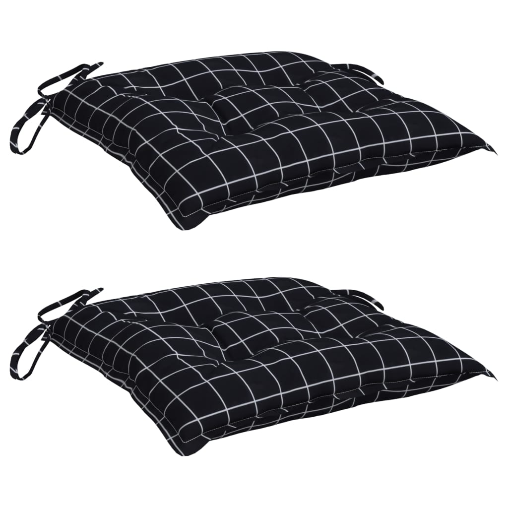 VIDAXL -Stuhlkissen 2 STEDRangement Muster 40x40x7 cm Stoff schwarz