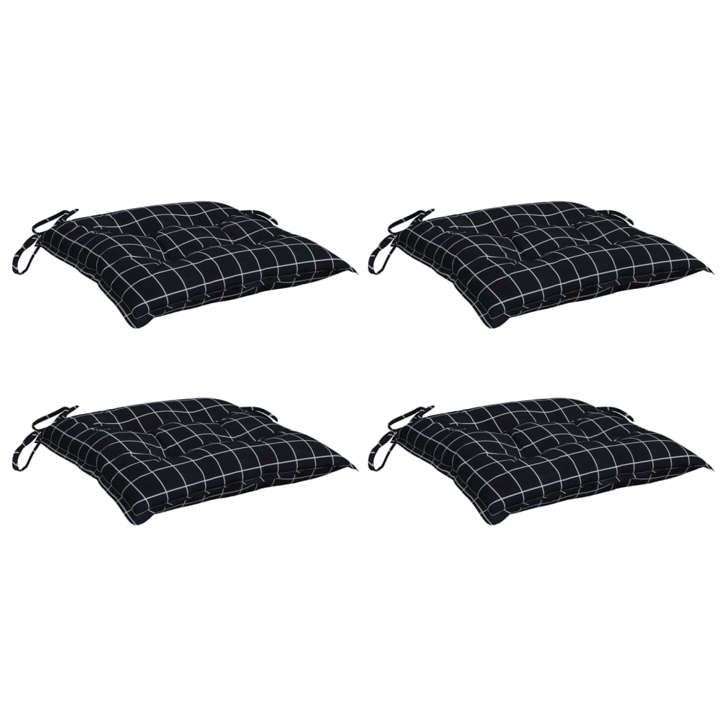 VIDAXL -Stuhlkissen 4 Stedcarn Muster 40x40x7 cm Stoff schwarz