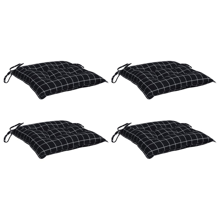 VIDAXL -Stuhlkissen 4 Stedcarn Muster 40x40x7 cm Stoff schwarz